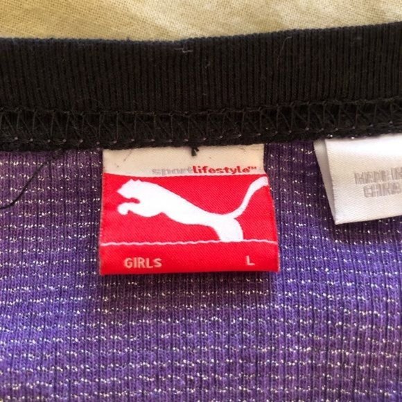 NWT PUMA Purple w/ Black Sleeves Top - Size Large - Picture 5 of 6
